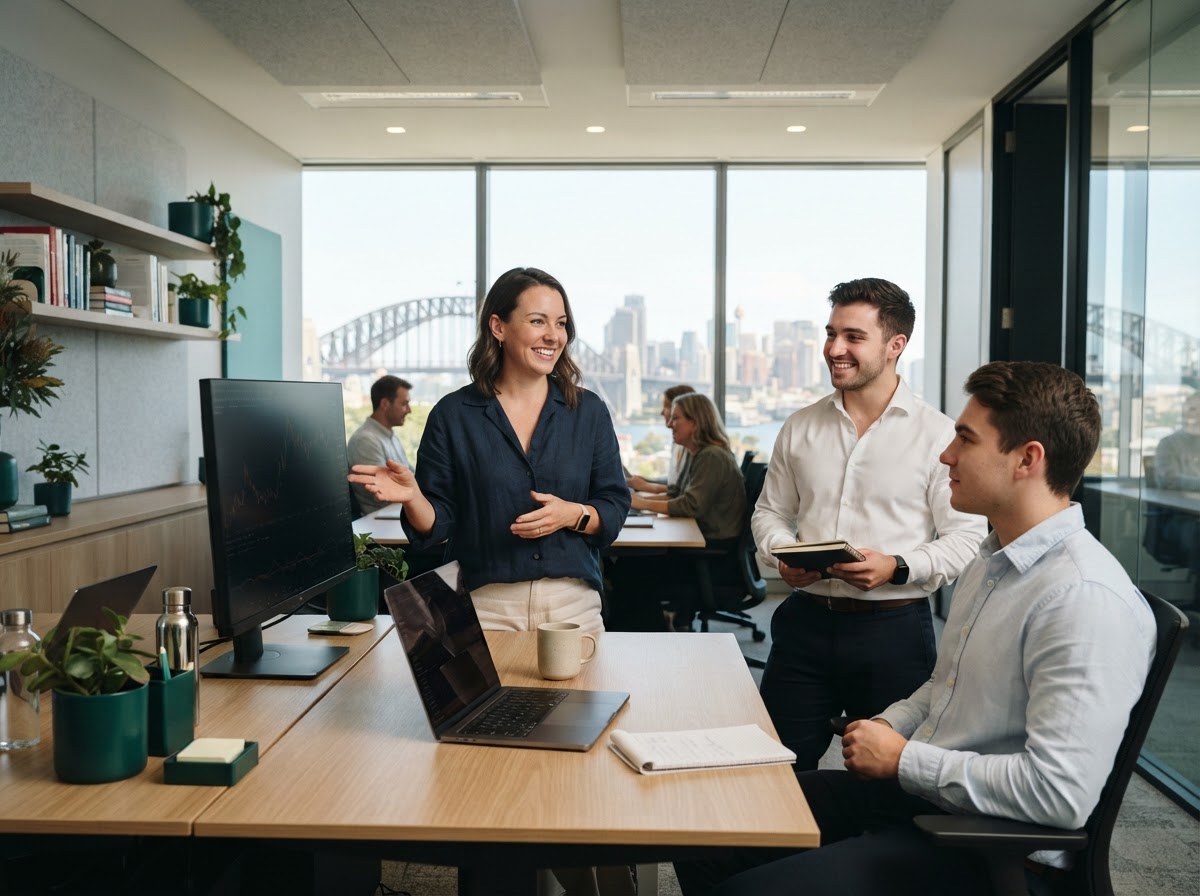 Bold Capholm team reviewing AI-generated market analysis